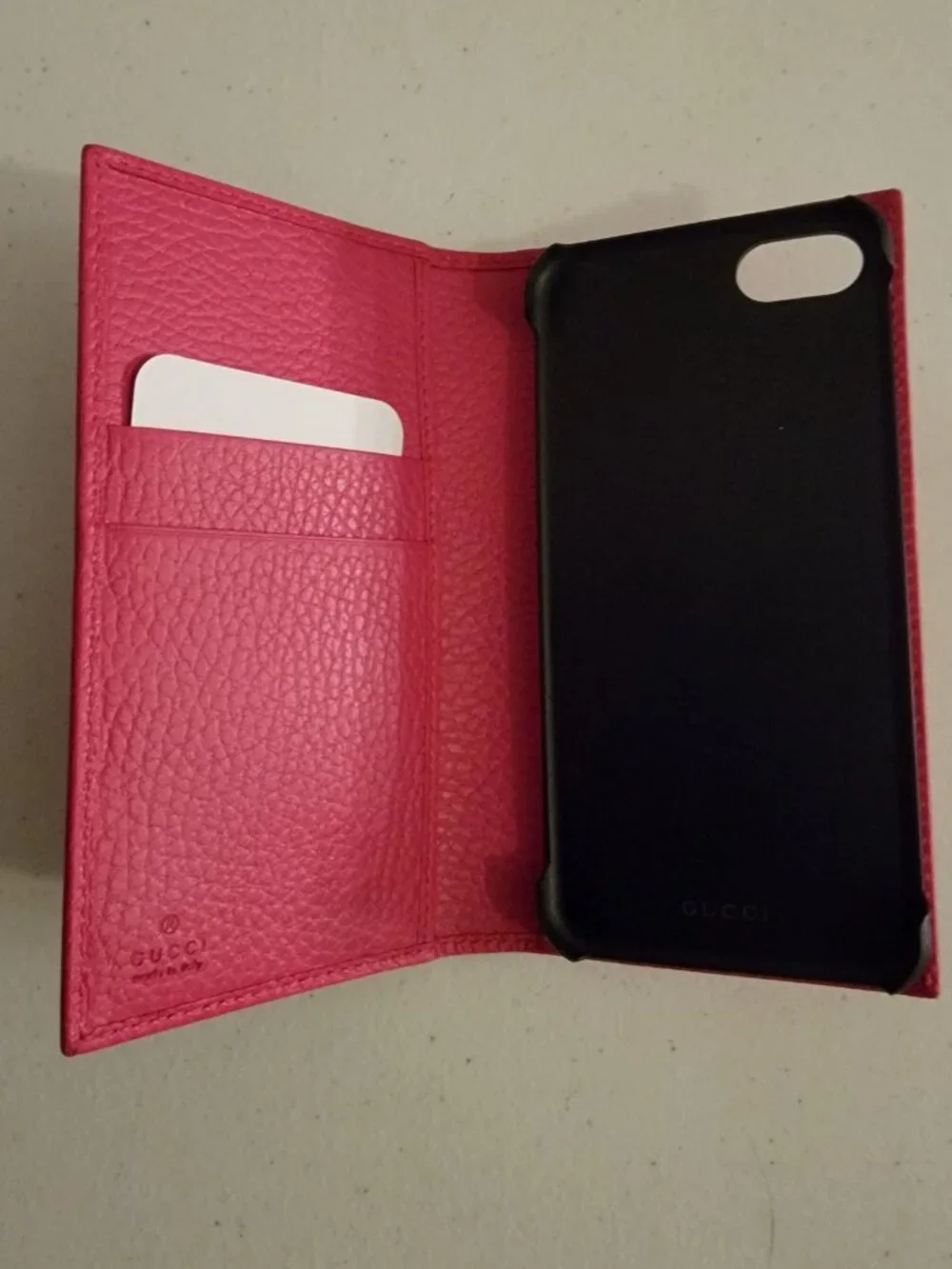 Authentic Gucci GG Marmont Pink Leather iPhone 7/8 Wallet Case NWT Made Italy
